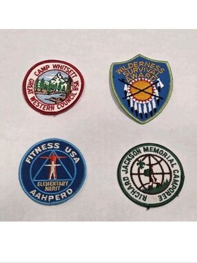Vintage Lot Of 4 Scouting Badges Patches
